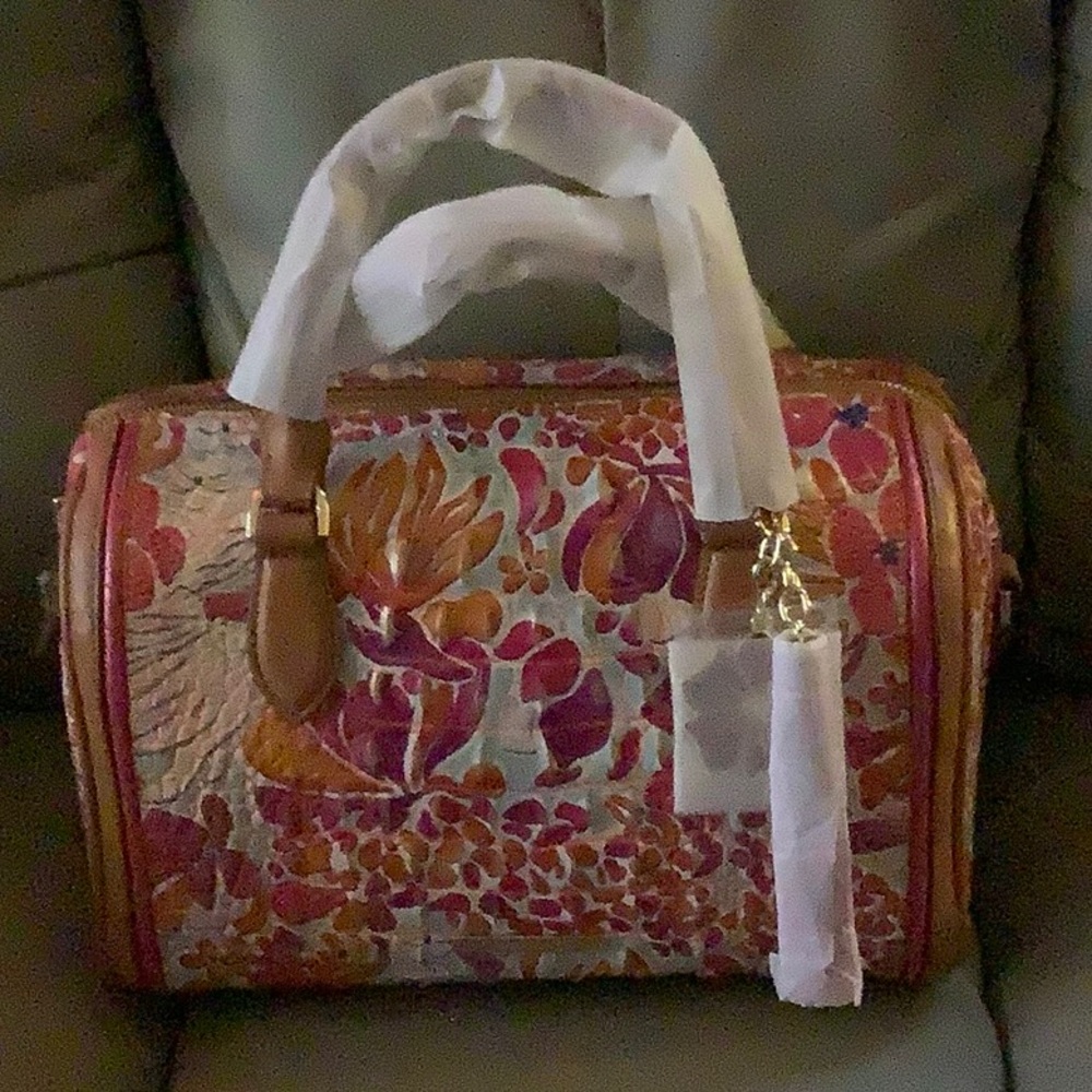 Brahmin Stacy Neon Floral Freehand Satchel -